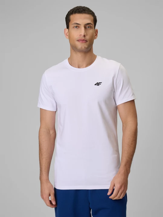 Obrázek produktu T-shirt slim hladký pánský - bílý 4F