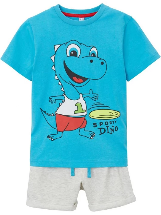 Obrázek produktu T-shirt + szorty (2 części) BonPrix niebieski