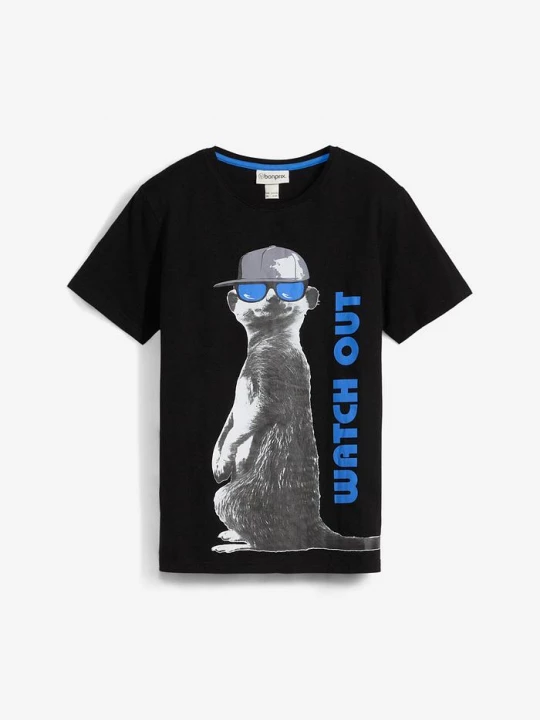 Obrázek produktu T-shirt z bawełną organiczną BonPrix czarny