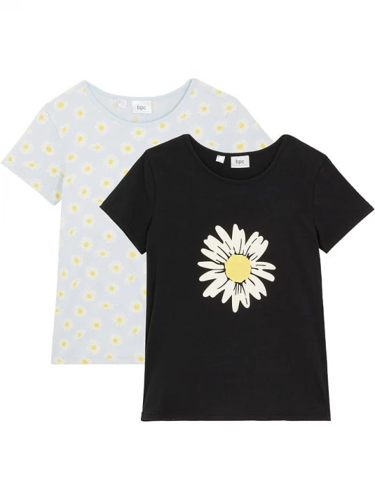 Obrázek produktu T-shirt z czystej bawełny (2 szt.) BonPrix niebieski