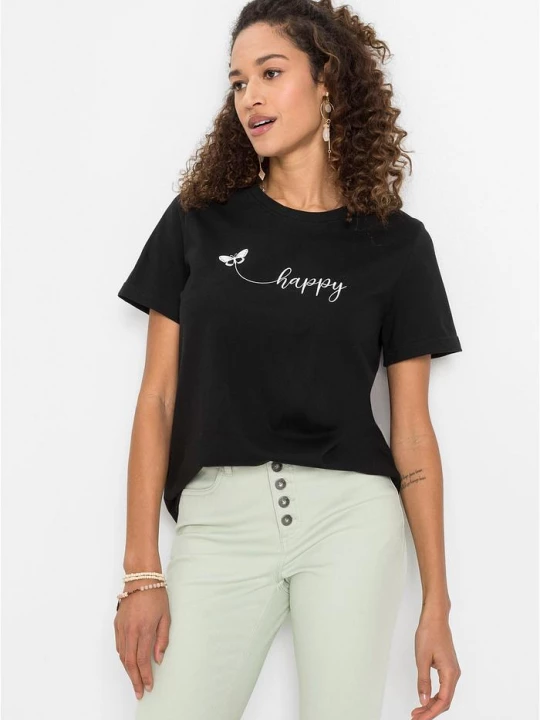 Obrázek produktu T-shirt z czystej bawełny BonPrix czarny