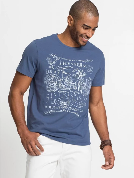 Obrázek produktu T-shirt z czystej bawełny BonPrix niebieski