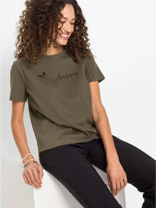 Obrázek produktu T-shirt z czystej bawełny BonPrix zielony