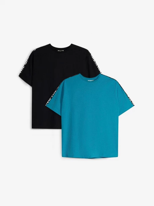 Obrázek produktu T-shirt z czystej bawełny organicznej (2 szt.) BonPrix czarny