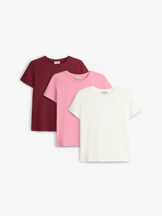 Obrázek produktu T-shirt z czystej bawełny organicznej (3 szt.) BonPrix biały