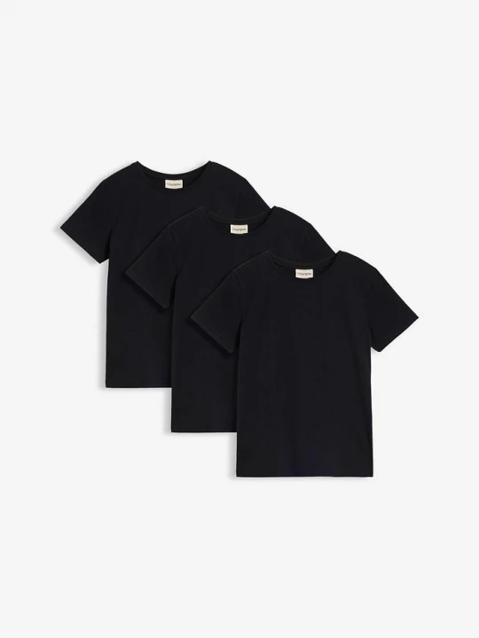 Obrázek produktu T-shirt z czystej bawełny organicznej (3 szt.) BonPrix czarny