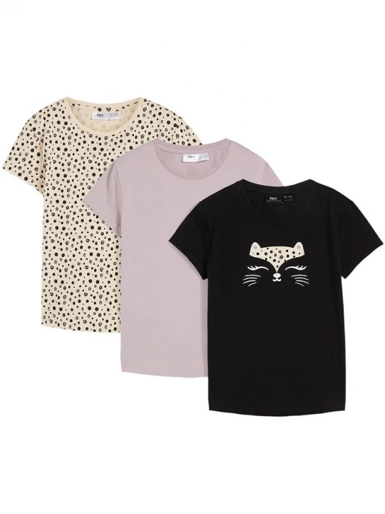 Obrázek produktu T-shirt z czystej bawełny organicznej (3 szt.) BonPrix fioletowy