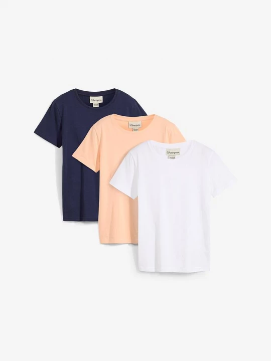 Obrázek produktu T-shirt z czystej bawełny organicznej (3 szt.) BonPrix niebieski