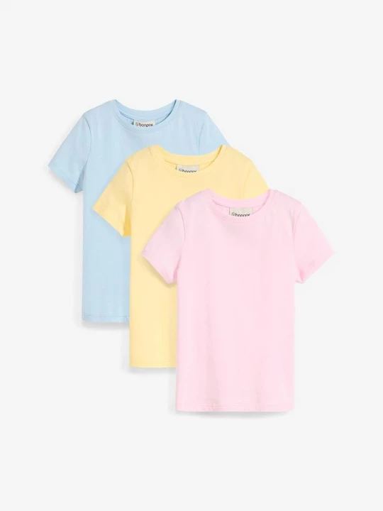 Obrázek produktu T-shirt z czystej bawełny organicznej (3 szt.) BonPrix różowy