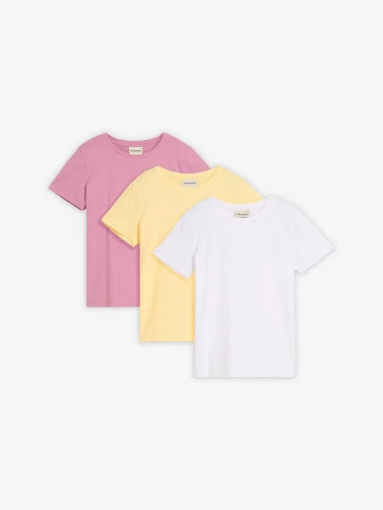 Obrázek produktu T-shirt z czystej bawełny organicznej (3 szt.) BonPrix różowy
