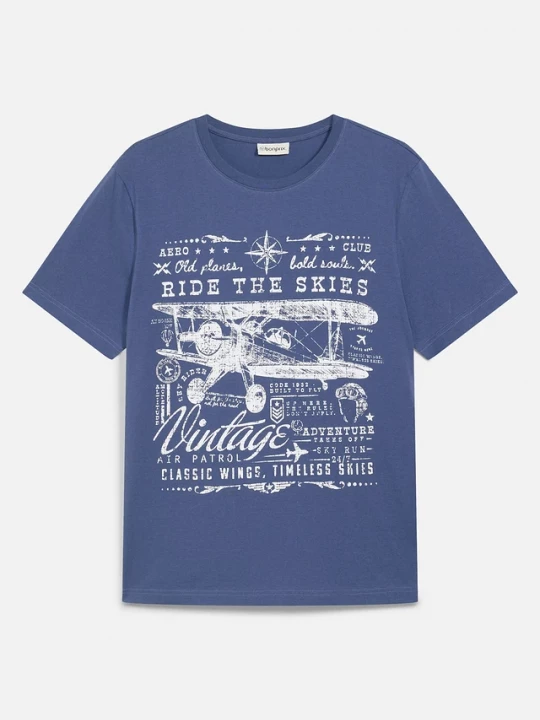 Obrázek produktu T-shirt z czystej bawełny organicznej BonPrix niebieski