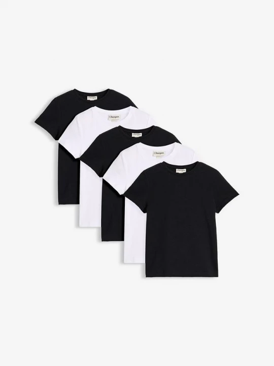 Obrázek produktu T-shirt z elastycznej bawełny organicznej (5 szt.) BonPrix biały