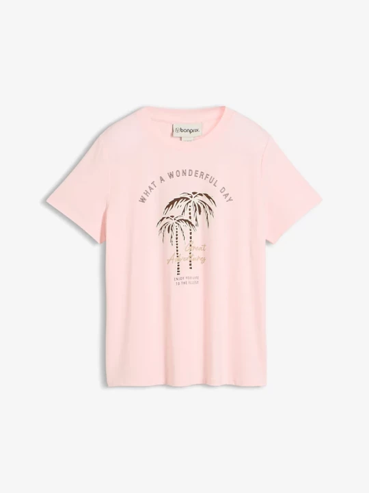 Obrázek produktu T-shirt z elastycznej mieszanki wiskozy BonPrix różowy