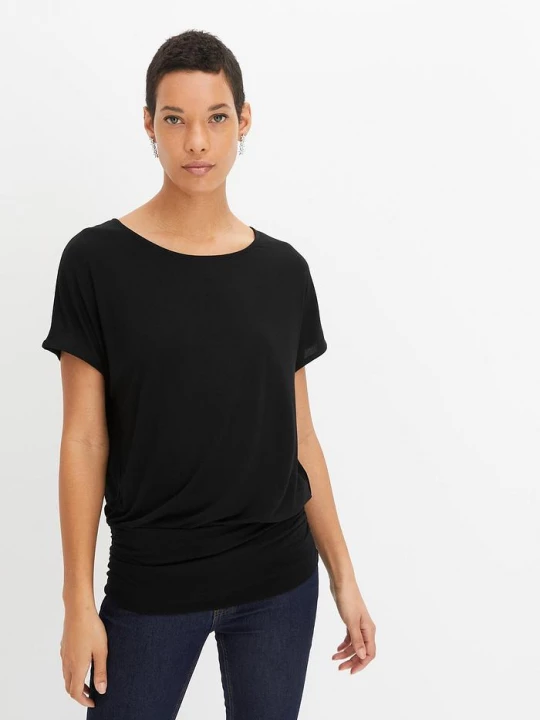 Obrázek produktu T-shirt z miękkiej mieszanki wiskozy BonPrix czarny