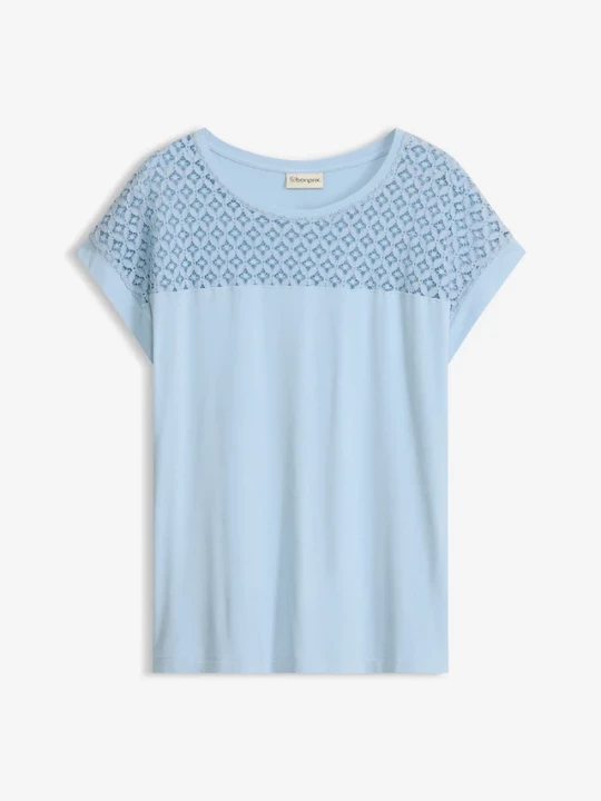 Obrázek produktu T-shirt z miękkiej mieszanki wiskozy BonPrix niebieski