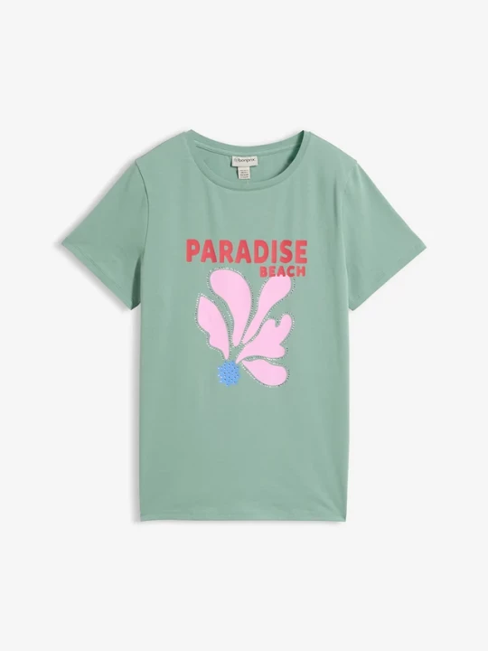 Obrázek produktu T-shirt z mieszanki bawełny BonPrix zielony