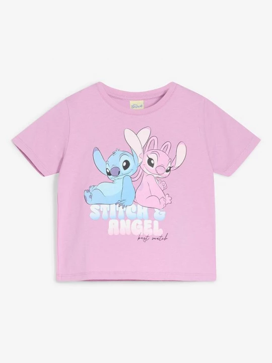 Obrázek produktu T-shirt z motywem Disney'a Stitch & Angel BonPrix fioletowy