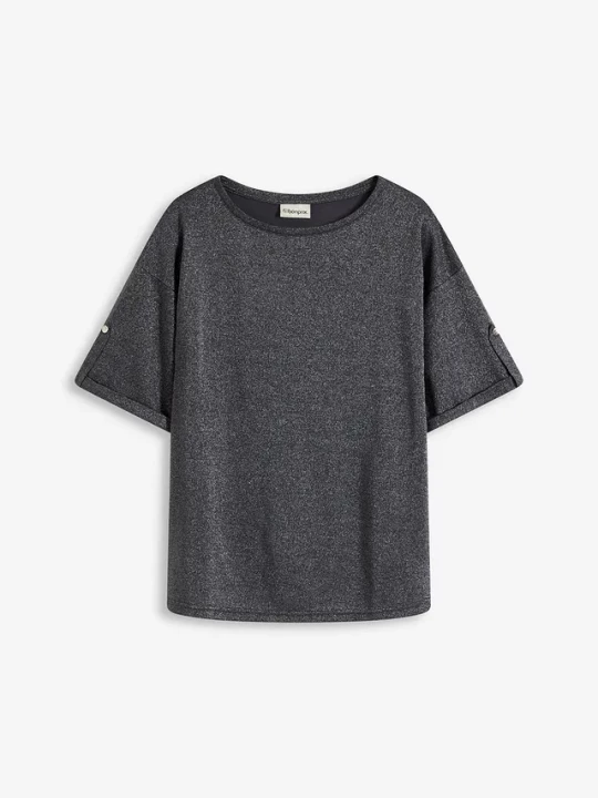 Obrázek produktu T-shirt z wiskozy z połyskującym nadrukiem BonPrix szary