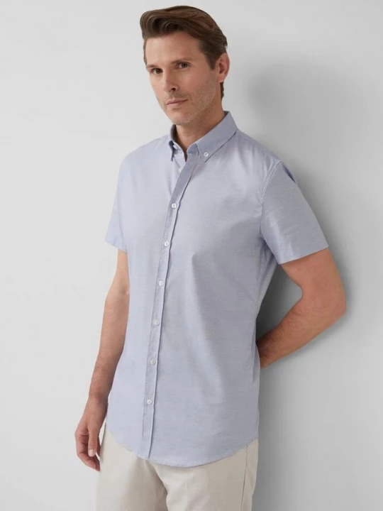Obrázek produktu Tailored Fit: bavlněná košile se vzorem rybí kosti s.Oliver modrá