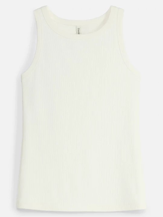 Obrázek produktu Tank top funkcyjny slim fit z prążkowanej dzianiny, szybkoschnący BonPrix biały