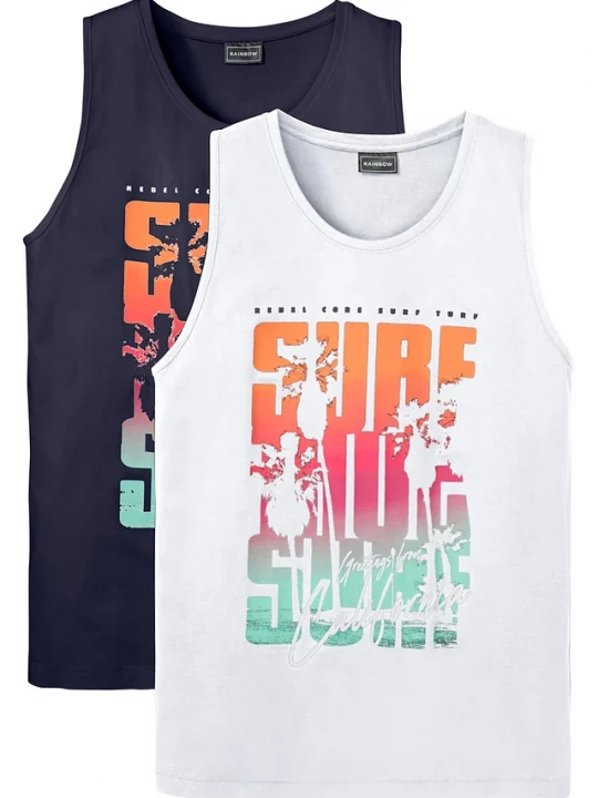 Obrázek produktu Tank top, slim fit (2 szt.) BonPrix niebieski
