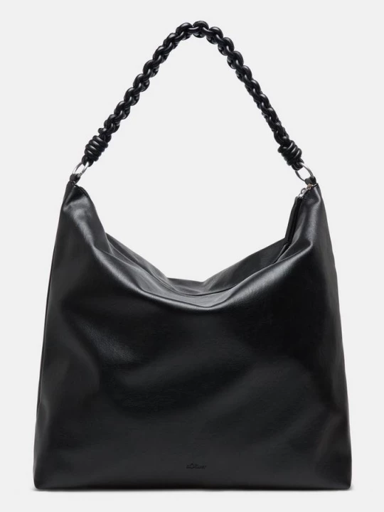 Obrázek produktu Kabelka hobo s vyraženým logem a odnímatelným uchem s.Oliver černá
