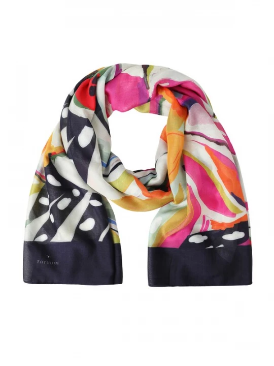 Obrázek produktu TATUUM Šátek 'Qara' námořnická modř / světle šedá / humrová / fuchsiová