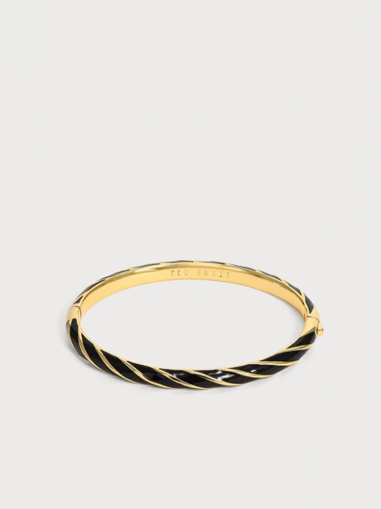 Obrázek produktu Ted Baker Náramek 'Twist Enamel Hinged Bangle' zlatá / černá