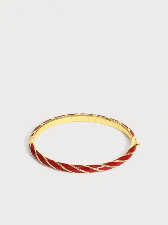 Obrázek produktu Ted Baker Náramek 'Twist Enamel Hinged Bangle' zlatá / jasně červená