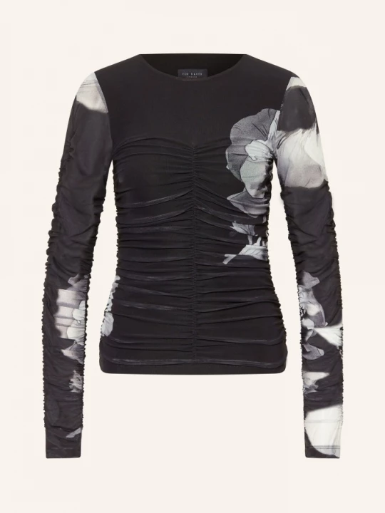Obrázek produktu Ted Baker Tričko S Límečkem Ikena tmavě šedá / světle šedá / bílá