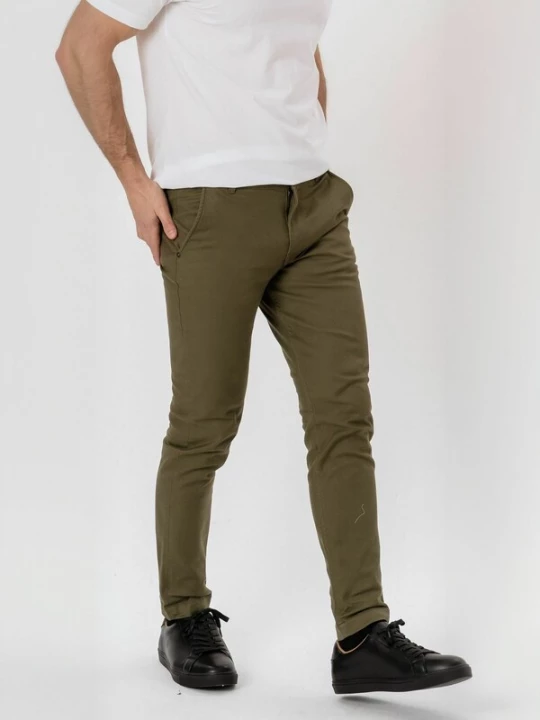 Obrázek produktu TEESHOPPEN Kalhoty ' Structure ' olivová