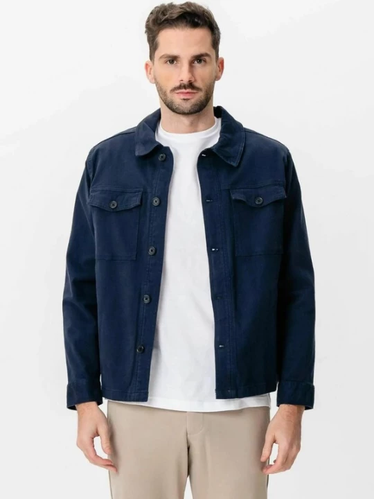 Obrázek produktu TEESHOPPEN Košile ' Twill Overshirt ' námořnická modř