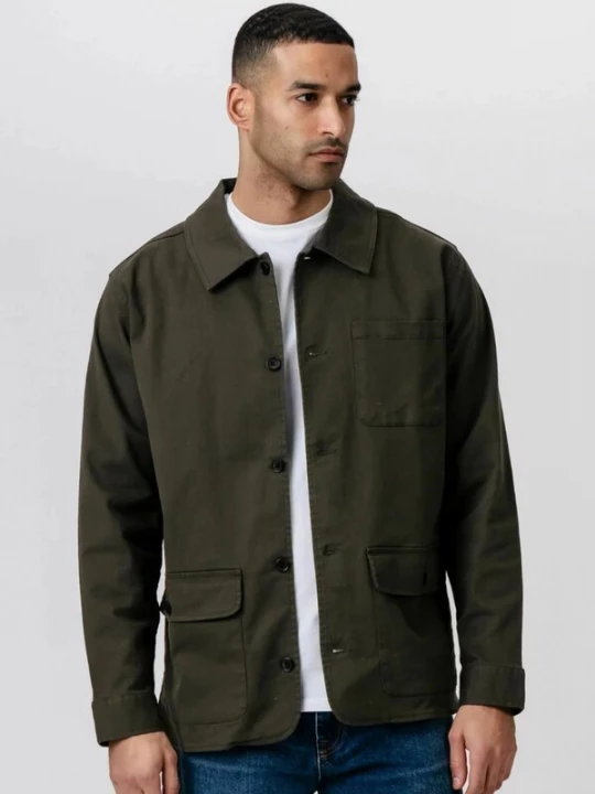 Obrázek produktu TEESHOPPEN Přechodná bunda ' Twill Shirt ' olivová