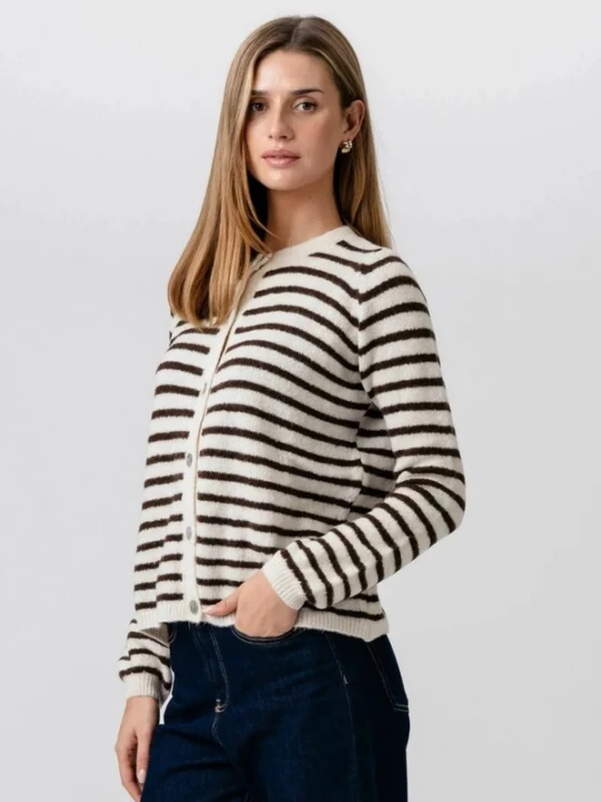 Obrázek produktu TEESHOPPEN Svetr ' Crizette Striped ' offwhite