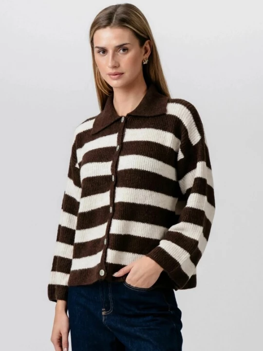 Obrázek produktu TEESHOPPEN Svetr ' Josie Polo ' offwhite