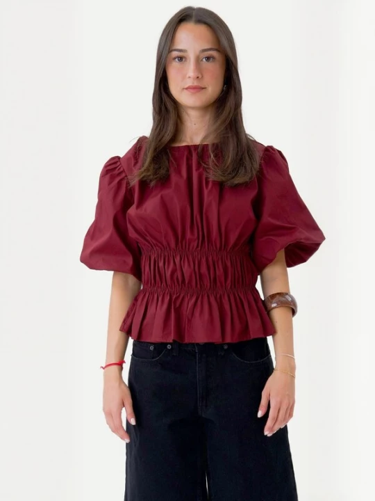 Obrázek produktu TEESHOPPEN Top ' Valentina ' burgundská červeň