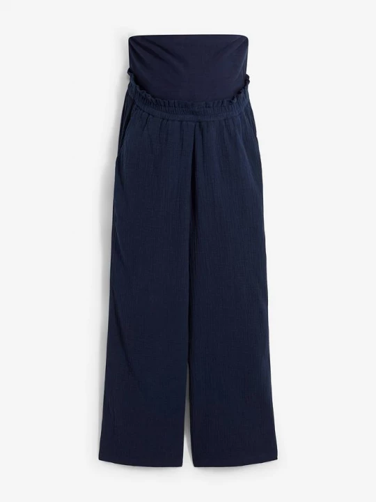 Obrázek produktu Těhotenské kalhoty z bavlněného mušelínu, Loose Fit BonPrix
