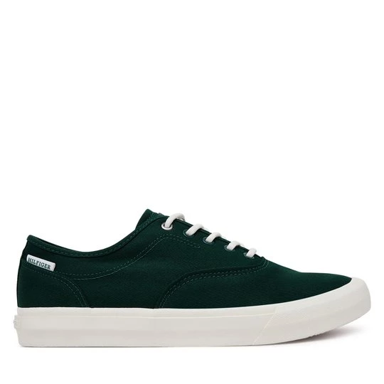 Obrázek produktu Tenisky Tommy Hilfiger Th Hi Vulc Low Oxford Twill FM0FM05400 Zelená