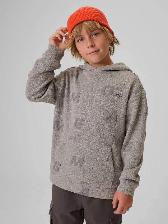 Obrázek produktu 4F Tepláková mikina loose s kapucí chlapecká - šedá 158 / 164 (12-14 let)