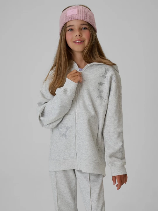 Obrázek produktu 4F Tepláková mikina loose s kapucí dívčí - šedá 158 / 164 (12-14 let)