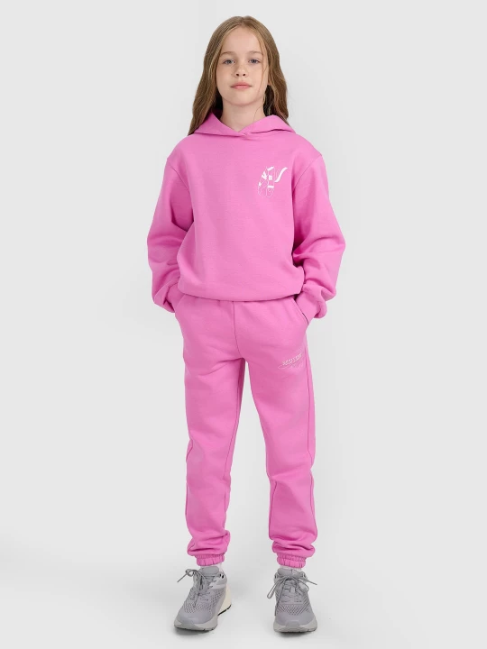 Obrázek produktu Teplákové jogger kalhoty dívčí - růžové 4F