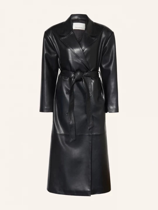 Obrázek produktu The Frankie Shop Trenchcoat Tina V Koženém Vzhledu černá