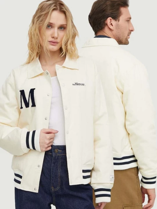 Obrázek produktu The Mercer Brand Bavlněná bunda The Mercer Brand The Varsity Polo béžová