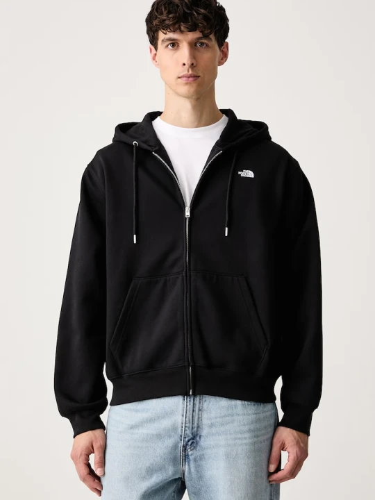 Obrázek produktu The North Face rozepínací mikina s kapucí pánská s bavlnou Essential černá