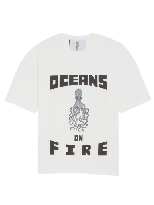 Obrázek produktu The Rad Black Kids Tričko 'Oceans on Fire T-shirt White' bílá