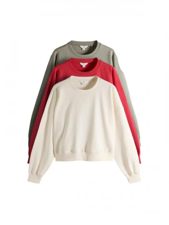 Obrázek produktu The Set Mikina krémová / khaki / karmínově červené