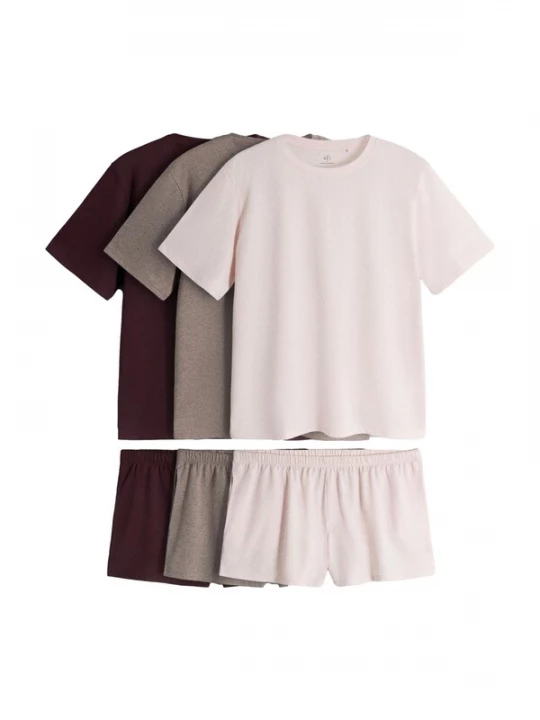 Obrázek produktu The Set Pyžamo 'Essentials' režná / švestková / světle růžová