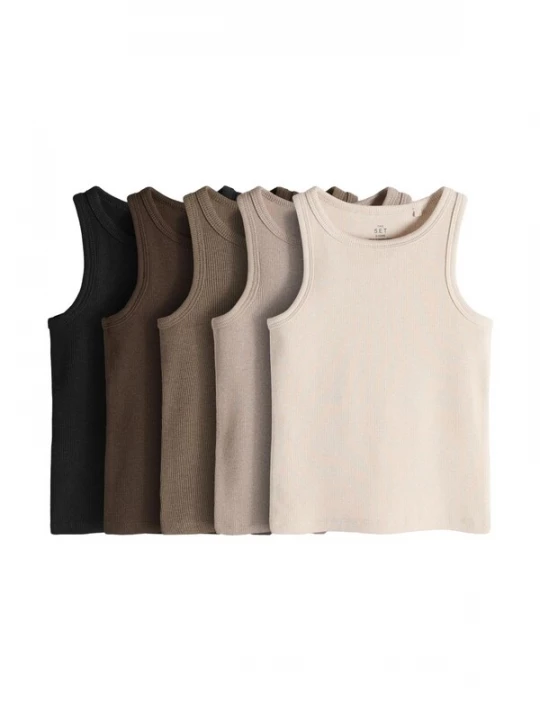 Obrázek produktu The Set Top mokka / světle hnědá / tmavě hnědá / černá / barva bílé vlny