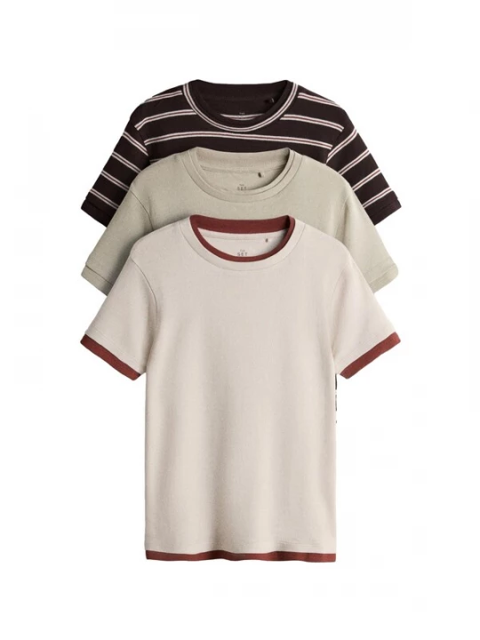 Obrázek produktu The Set Tričko béžová / khaki / lilek / bílá
