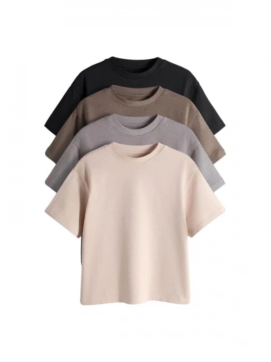 Obrázek produktu The Set Tričko čokoládová / cappuccino / šedá / černá